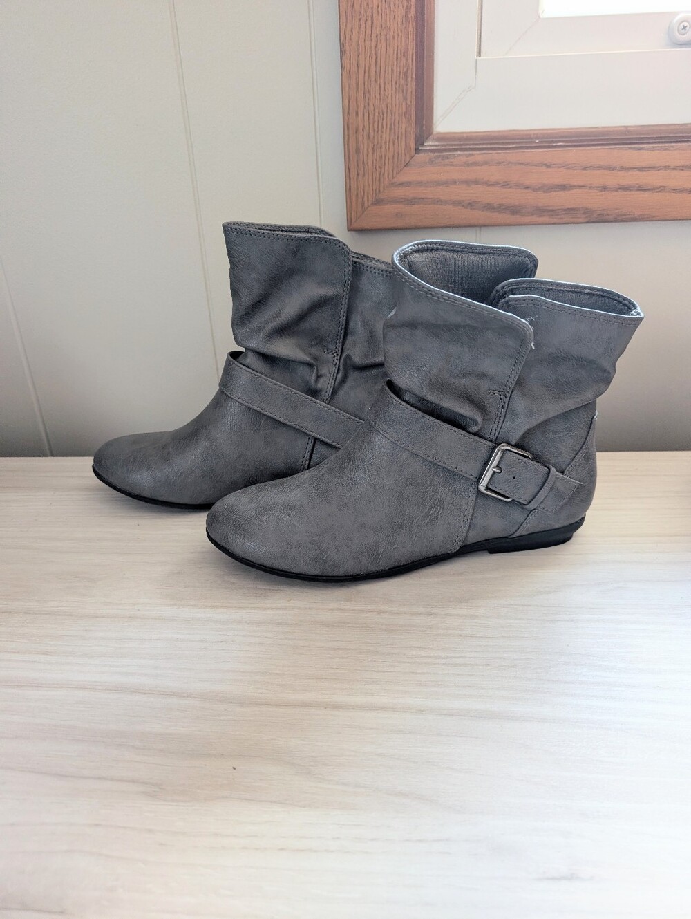 Lower East Side Women's Y2K Grey Ankle Boots Size 7.5